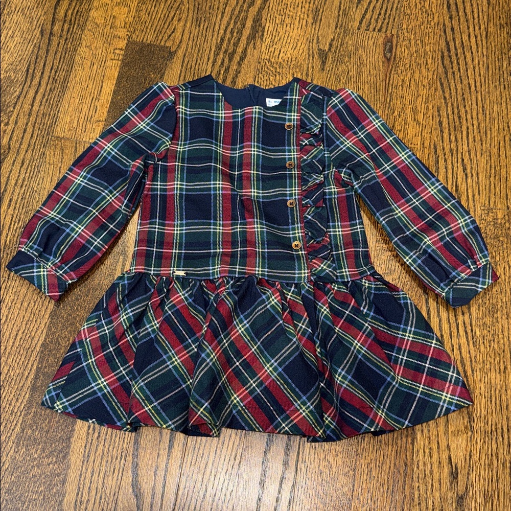 Mayoral Navy, Red & Green Plaid Dress 18 Months